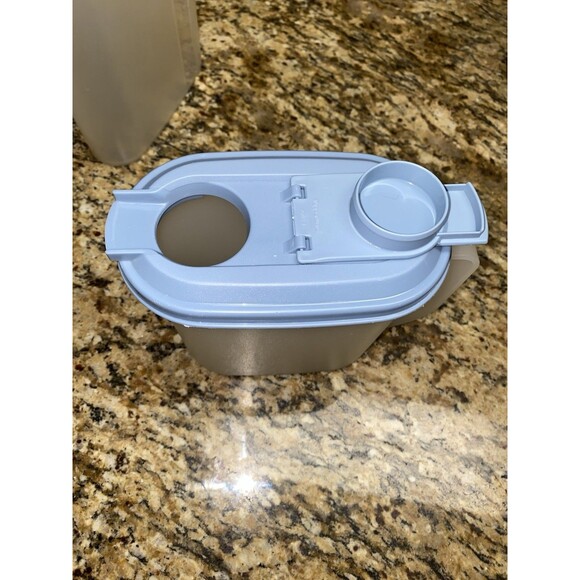 Vtg Tupperware Canister/Storage Containers Set of 3 w/Lids Blue - Picture 6 of 8